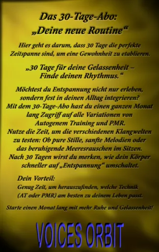 30 Tage Abo: Finde Deine Gelassenheit und Deinen Rhythmus