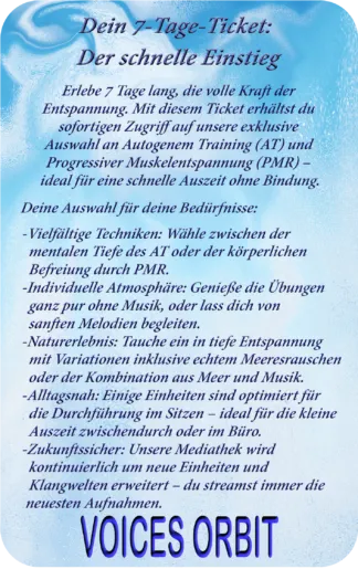 Ihre mentale Erholung Das 7 Tage Abo
